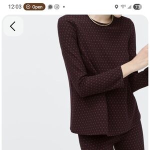 Zara Women's Burgundy Patterned Top